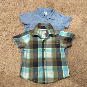 Baby Boys Cotton Button-Down Shirts Lot of 2 size 12 months